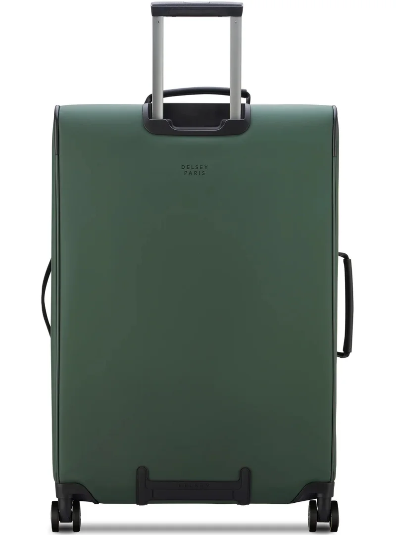DELSEY Paris  Turenne 2.0 76 Cm Softcase Expandable 4 Double Wheeled Luggage Trolley Case - Green  | Best Price UAE